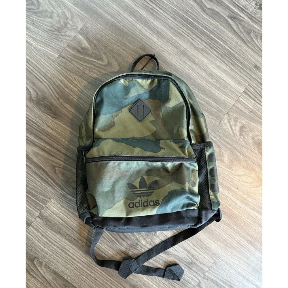 Adidas Youth Originals Treble Backpack Camo Green Black NWT